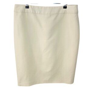 Escada Womens 100% Wool Pencil Skirt, Mini, Cream, Lined, Size 42 / US L / 12